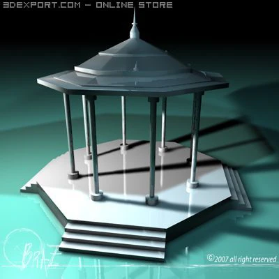 gazebo 3D Model .c4d .max .obj .3ds .fbx .stl .blend 