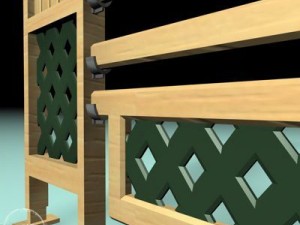 green wood jump Model 3D
