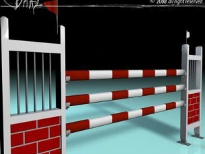 wei&szlig;er roter Sprung 3D Modell