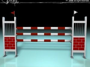 wei&szlig;er roter Sprung 3D Modell