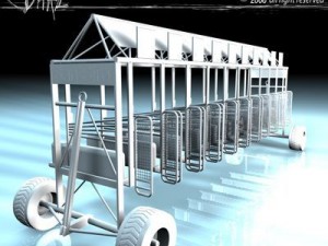 horses start cages Model 3D