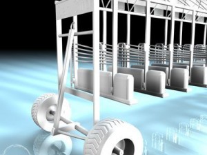horses start cages Model 3D