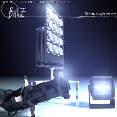 stage light set 2 Modello 3D .c4d .max .obj .3ds .fbx .stl .blend 