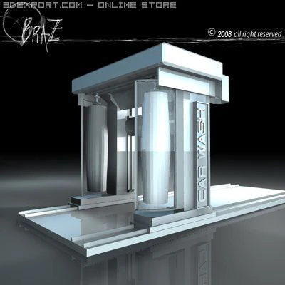 car wash 3D Model .c4d .max .obj .3ds .fbx .stl .blend 