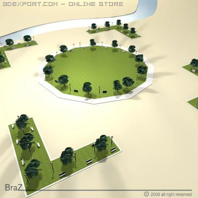 garden 3D Model .c4d .max .obj .3ds .fbx .stl .blend 