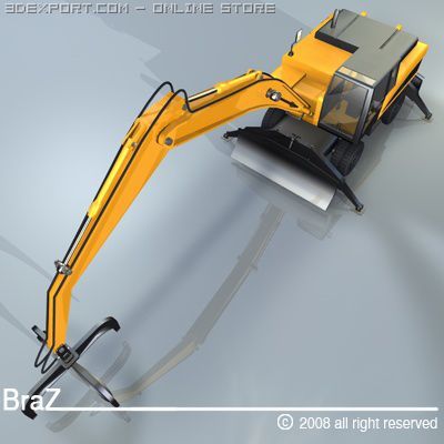 hydraulic excavators_2 3D Model .c4d .max .obj .3ds .fbx .stl .blend 
