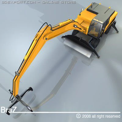 hydraulic excavators 2 3D Model .c4d .max .obj .3ds .fbx .stl .blend 