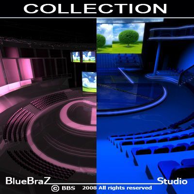 tv set collection_2 3D Model .c4d .max .obj .3ds .fbx .stl .blend 