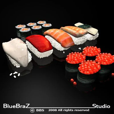 sushi2 3D Model .c4d .max .obj .3ds .fbx .stl .blend