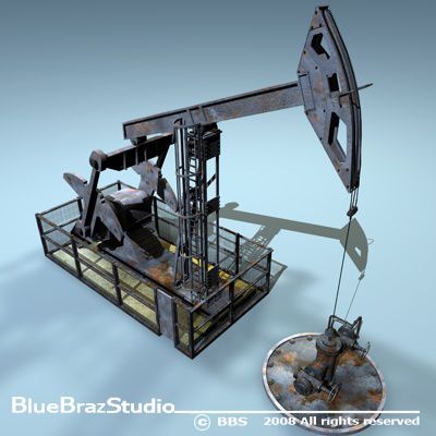 pumpjack 3D Model .c4d .max .obj .3ds .fbx .stl .blend 