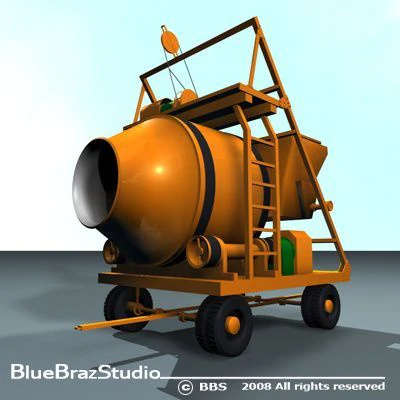 concrete mixer 3D Model .c4d .max .obj .3ds .fbx .stl .blend