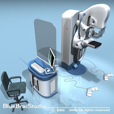mammography equipment 3D Модель .c4d .max .obj .3ds .fbx .stl .blend 