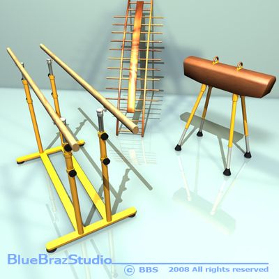 gymnastic set 3D Model .c4d .max .obj .3ds .fbx .stl .blend 