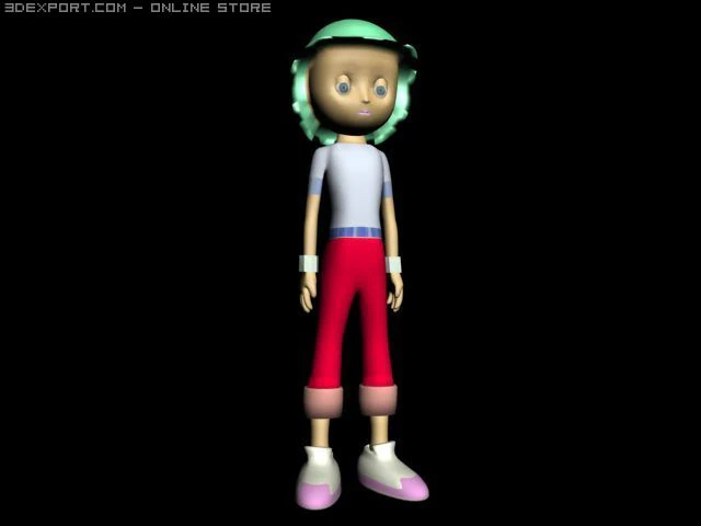 cartoon girl 3D Model .c4d .max .obj .3ds .fbx .stl .blend