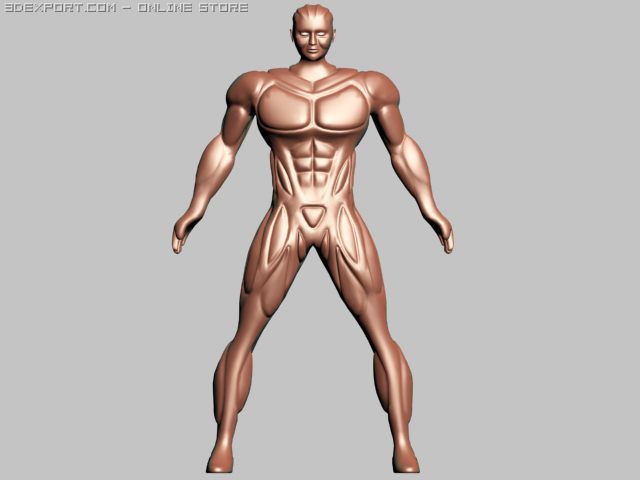 strong man 3D Model .c4d .max .obj .3ds .fbx .stl .blend 