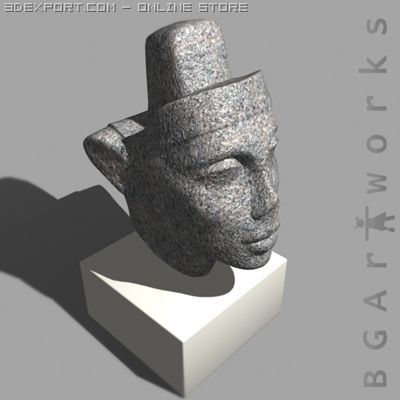bust of queen nefertiti 3D Model .c4d .max .obj .3ds .fbx .stl .blend 