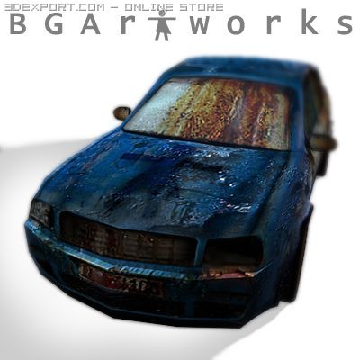 rusty old car 3D Model .c4d .max .obj .3ds .fbx .stl .blend