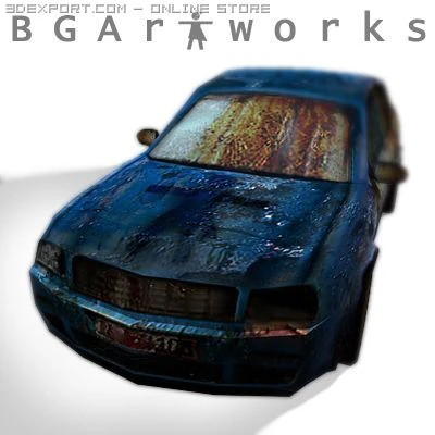 rusty old car 3D Model .c4d .max .obj .3ds .fbx .stl .blend 