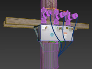 tiang listrik Model 3D