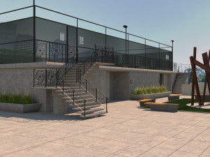 raised tennis court high detail 3D 모델