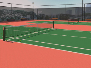 raised tennis court high detail 3D 모델