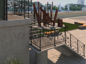 raised tennis court high detail 3D 모델