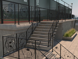 raised tennis court high detail 3D 모델
