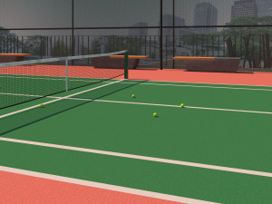 raised tennis court high detail 3D 모델