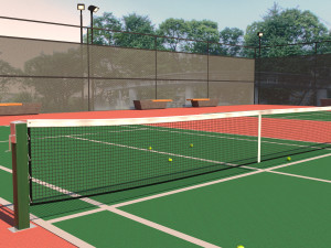 raised tennis court high detail 3D 모델