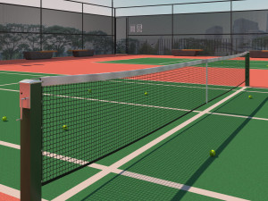 raised tennis court high detail 3D 모델