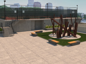 raised tennis court high detail 3D 모델