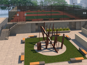 raised tennis court high detail 3D 모델