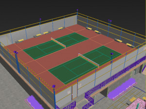 raised tennis court high detail 3D 모델