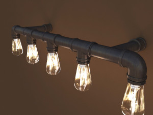 pipe light fixture Model 3D