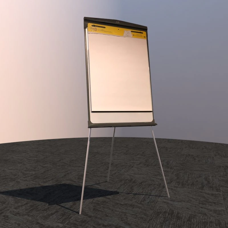 note board - easel 3D Model .c4d .max .obj .3ds .fbx .stl .blend
