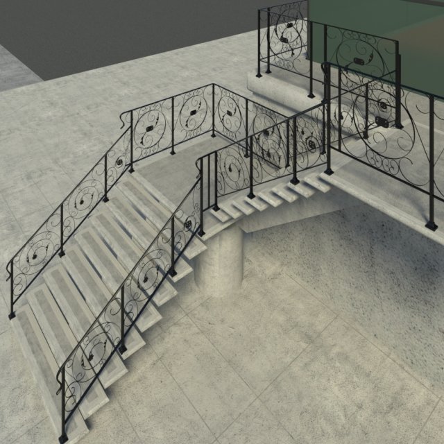 ornate railing Modèle 3D .c4d .max .obj .3ds .fbx .stl .blend 