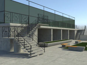 ornate railing 3D Model