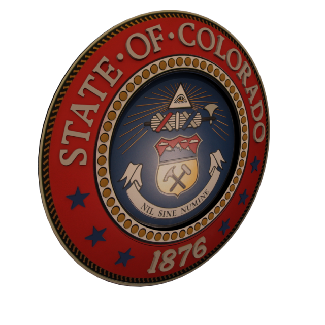 colorado state shield - seal 3D Модель .c4d .max .obj .3ds .fbx .stl .blend 