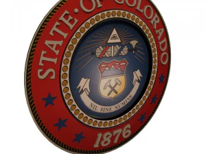 perisai negara bagian colorado - segel Model 3D