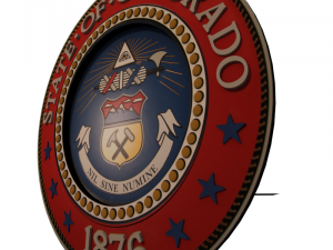 colorado state shield - seal 3D Модель