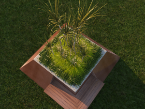 modern exterior planter with plants 3D मॉडल