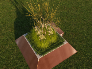 modern exterior planter with plants 3D मॉडल