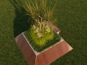 modern exterior planter with plants 3D Model