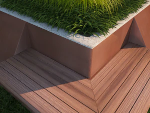 modern exterior planter with plants 3D Model