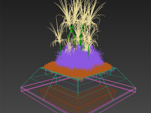 modern exterior planter with plants 3D मॉडल