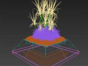 modern exterior planter with plants 3D Model