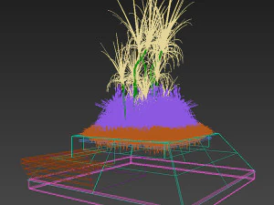 modern exterior planter with plants 3D Model