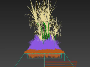 modern exterior planter with plants 3D Model
