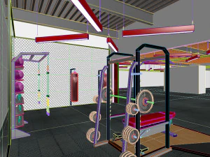 gym - workout - exercise room 3D Model