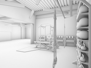 gym - workout - exercise room Modèle 3D